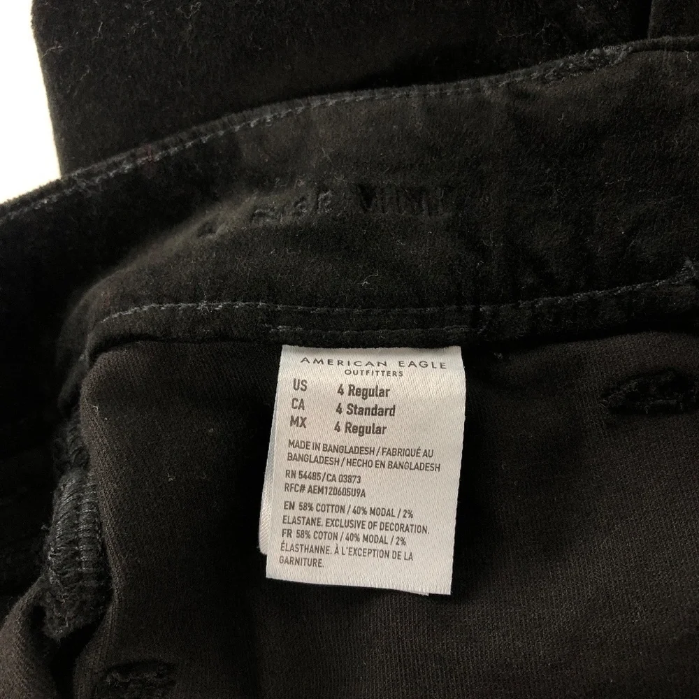 NWT American Eagle Outfitters High-Rise Mini Velvet‎ Skirt Black Super Stretch - Picture 8 of 9